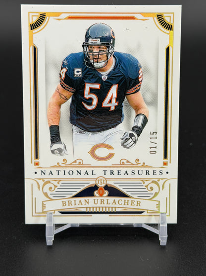 2025 Panini National Treasures #17 Brian Urlacher Holo Gold #/15