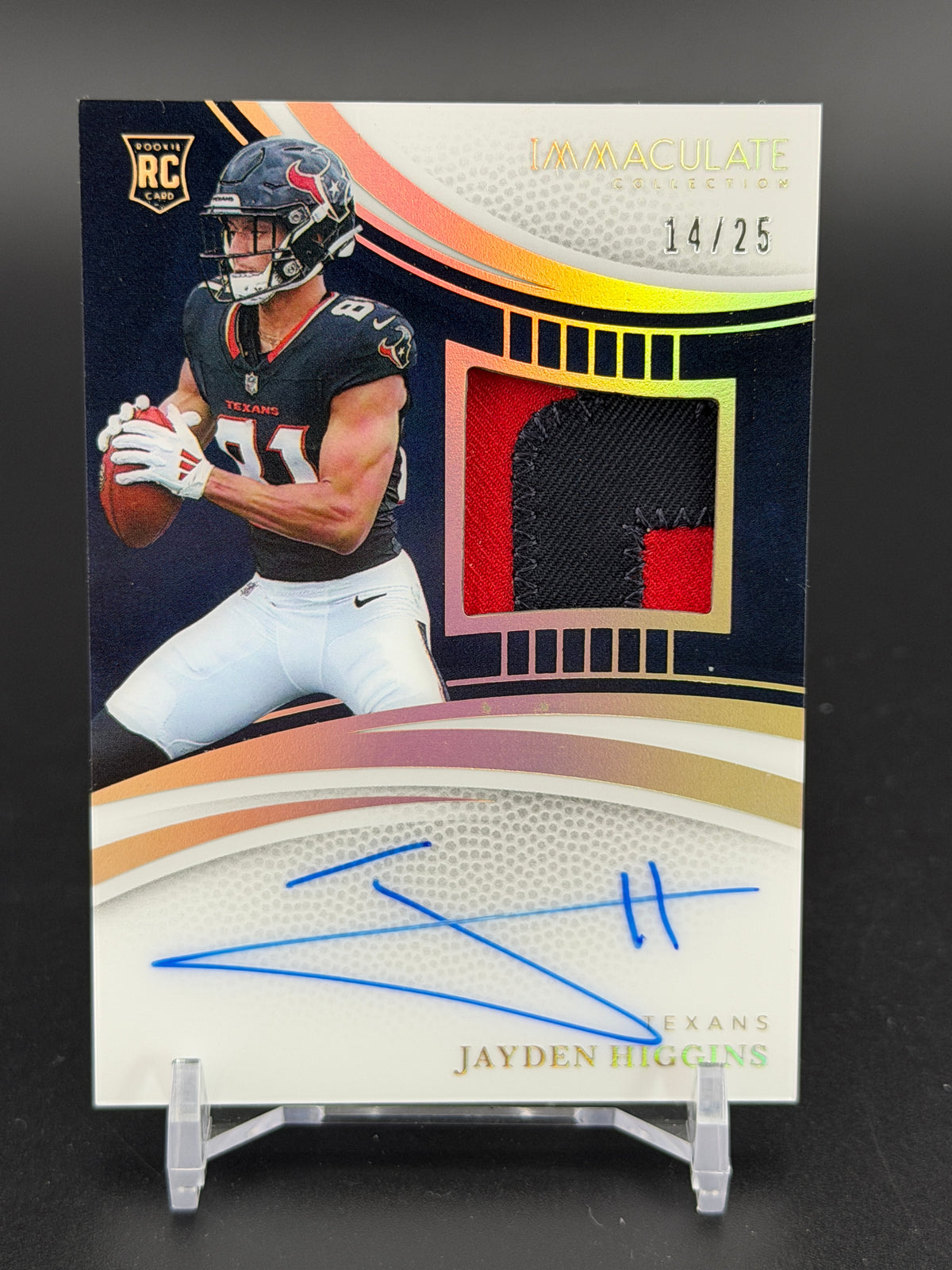 2025 Panini Immaculate Collection #120 Jayden Higgins Gold #/25