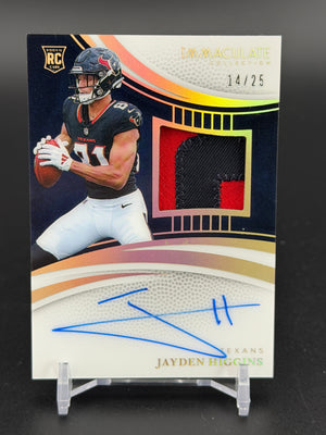 2025 Panini Immaculate Collection #120 Jayden Higgins Gold #/25
