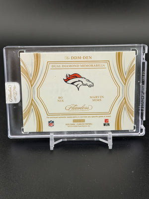 2025 Flawless Bo Nix / Marvin Mims Dual Diamond Memorabilia Silver /20