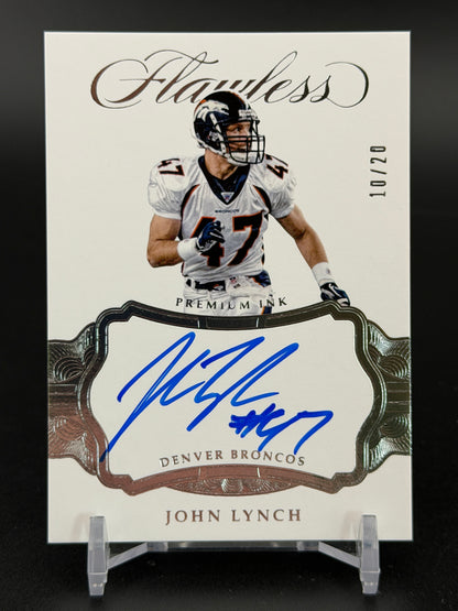 2018 Panini Flawless #PI-LY John Lynch 2017 Flawless Premium Ink Silver #/20