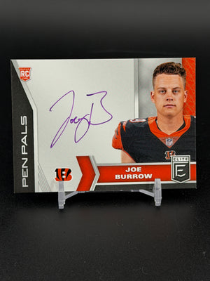 2020 Donruss Elite #PP1 Joe Burrow Pen Pals Purple Ink