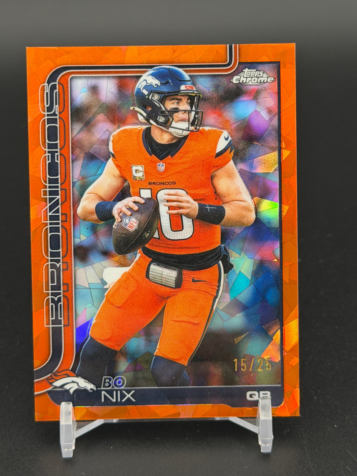 2025 Topps Chrome Sapphire Edition #88 Bo Nix Orange Sapphire #/25