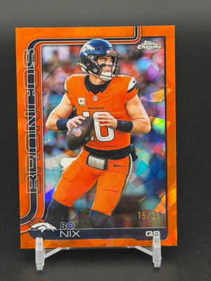 2025 Topps Chrome Sapphire Edition #88 Bo Nix Orange Sapphire #/25