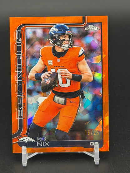 2025 Topps Chrome Sapphire Edition #88 Bo Nix Orange Sapphire #/25