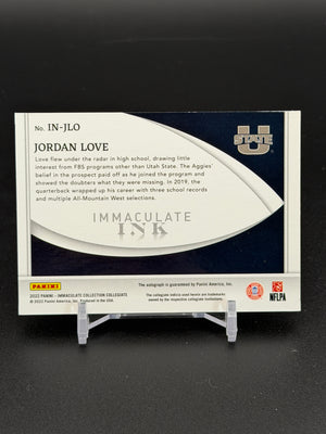 2022 Immaculate Collegiate #IN-JLO Jordan Love Immaculate Ink Blue /25