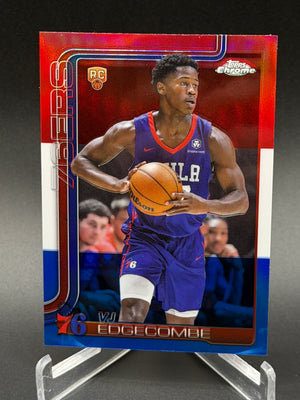 2025-26 Topps Chrome #253 VJ Edgecombe Red White and Blue Refractor