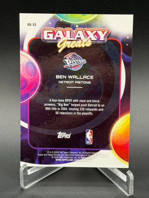 2025-26 Topps Chrome Cosmic #GG-33 Ben Wallace Galaxy Greats Orange Galactic /25