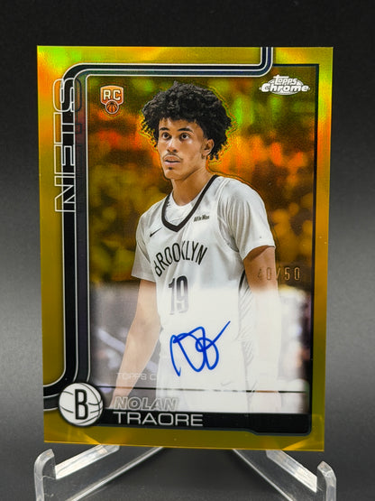 2025-26 Topps Chrome #TCAR-NT Nolan Traore Rookie Auto Gold Refractor /10