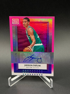 2017-18 Panini Status #FS-JTG Jayson Tatum Freshman Signatures Pink #/149