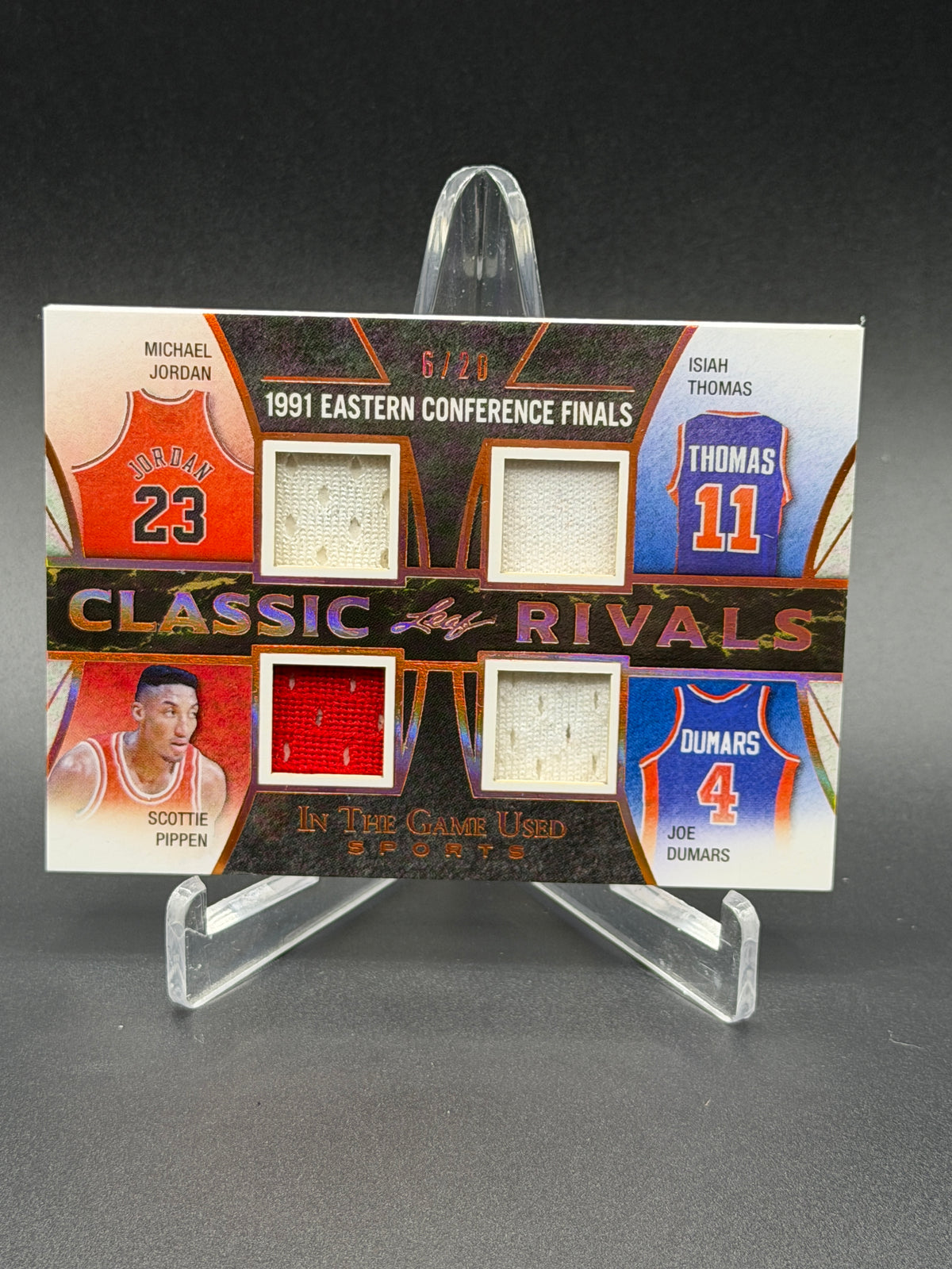 2018 Leaf Game Used Jersey Michael Jordan Pippen Thomas Dumars Rivals /20