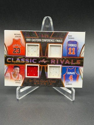 2018 Leaf Game Used Jersey Michael Jordan Pippen Thomas Dumars Rivals /20