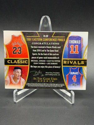 2018 Leaf Game Used Jersey Michael Jordan Pippen Thomas Dumars Rivals /20