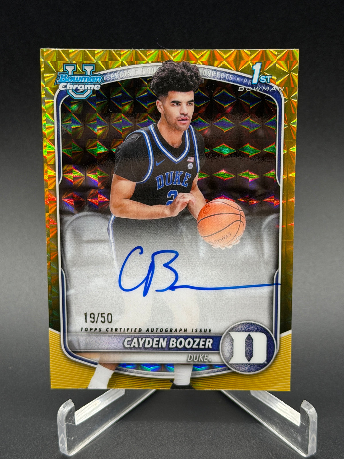 2025-26 Bowman Chrome #CPA-CB Cayden Boozer Auto Gold Geometric /50