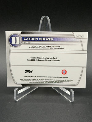 2025-26 Bowman Chrome #CPA-CB Cayden Boozer Auto Gold Geometric /50