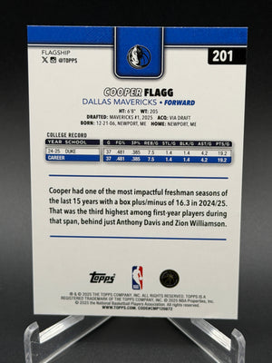 2025-26 Topps #201 Cooper Flagg Crackleboard Rookie RC