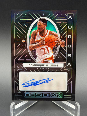 2021-22 Panini Obsidian #AUR-DWL Dominique Wilkins Aurora Autographs #/99