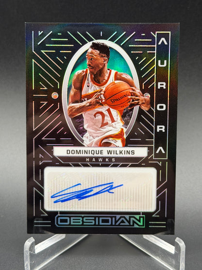2021-22 Panini Obsidian #AUR-DWL Dominique Wilkins Aurora Autographs #/99
