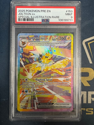 2025 Pokemon Prismatic Evolutions #153 Jolteon Ex SIR PSA 9