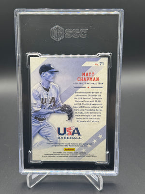 2015 USA Stars Stripes #71 Matt Chapman Silhouettes Auto Bat /25 SGC 9.5