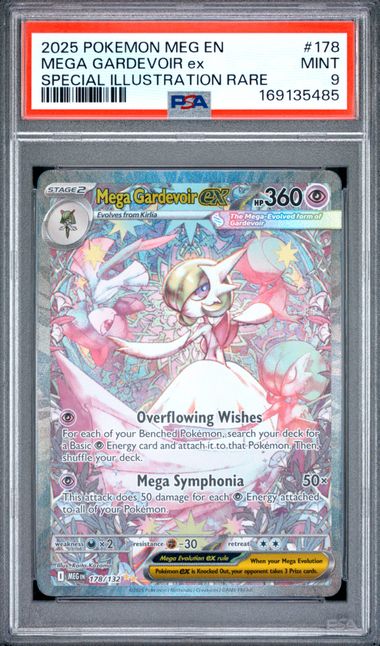 2025 POKEMON MEG EN-MEGA EVOLUTION #178 MEGA GARDEVOIR ex SPECIAL ILLUSTRATION RARE PSA 9