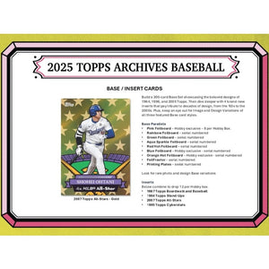 2025 Topps Archives Baseball 7-Pack Blaster 40-Box Case