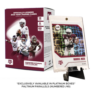 Texas A&M University Football 2025 Trading Cards - Platinum Box (GUARANTEED Autograph)