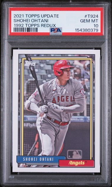 2021 TOPPS UPDATE 1992 TOPPS REDUX #T924 SHOHEI OHTANI 1992 TOPPS REDUX PSA 10