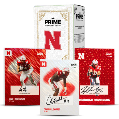 University of Nebraska Football 2025 Trading Cards - Prime Box (THREE Guaranteed Autographs)