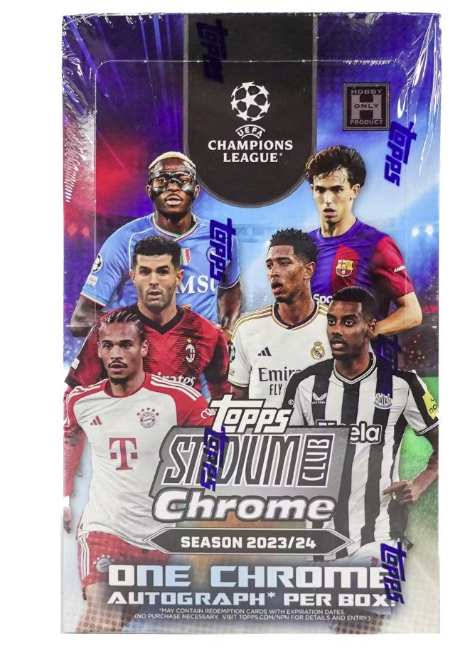 2023/24 Topps Stadium Club Chrome UEFA Club Competitions Soccer Hobby Box