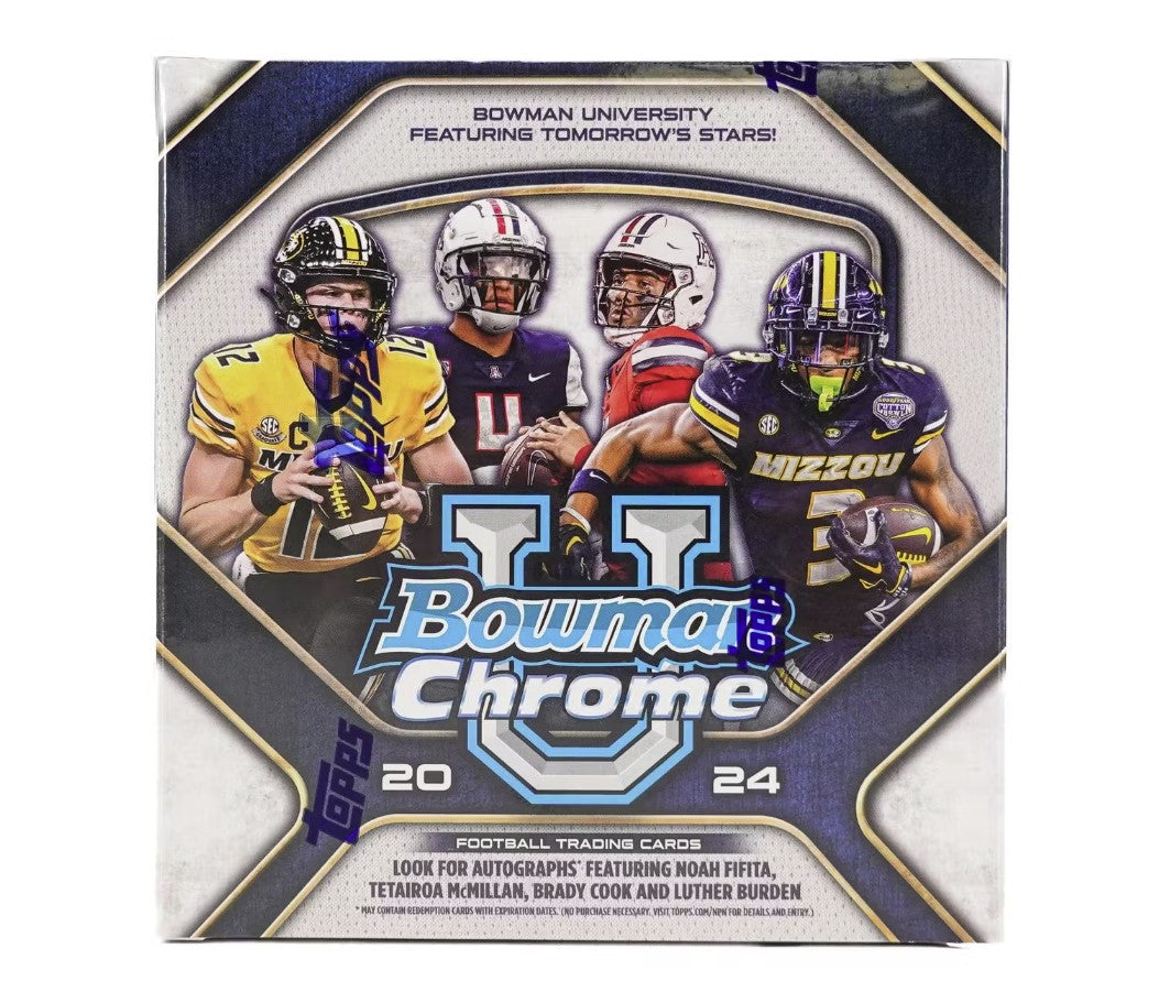 2024 BOWMAN CHROME UNIVERSITY FOOTBALL MONSTER BOX