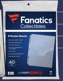 Fanatics 9-Pocket Binder Sheets (40 pk)
