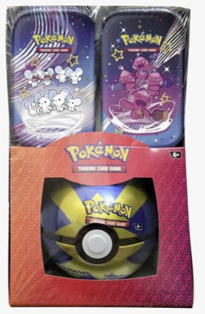 Retail Exclusive Pokemon Paldean Fates Mini Tins + Poke Ball Tin