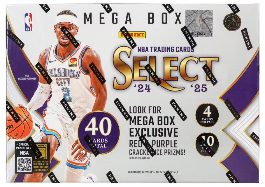 2024/25 Panini Select Basketball Mega Box (Red & Purple Cracked Ice!)