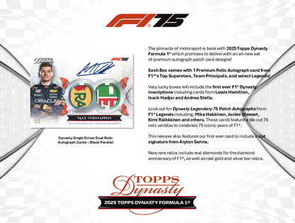2025 Topps Dynasty Formula 1 (F1) Hobby Box (Presell)