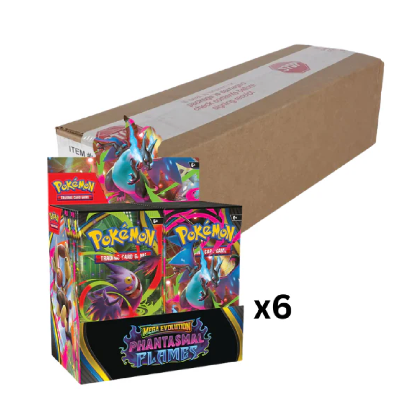 Pokémon TCG - Mega Evolution ME02 - Phantasmal Flames - Booster Box Case of 6