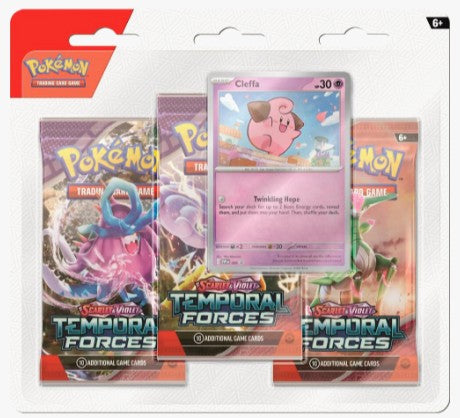 Pokemon Temporal Forces 3 Pack Blister [Cleffa or Cyclizar] - SV05: Temporal Forces (TEF)