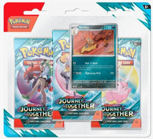 Pokemon Journey Together 3 Pack Blister [Random Promo Card]