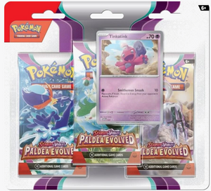 Pokemon Paldea Evolved 3 Pack Blister [Tinkatink or Varoom]