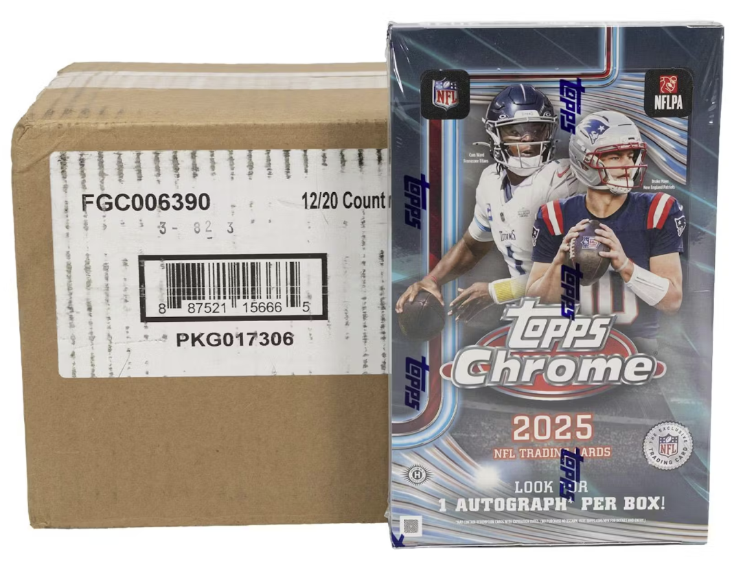 2025 Topps Chrome Football Hobby 12-Box Case