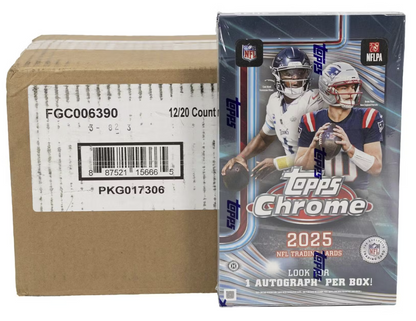 2025 Topps Chrome Football Hobby 12-Box Case