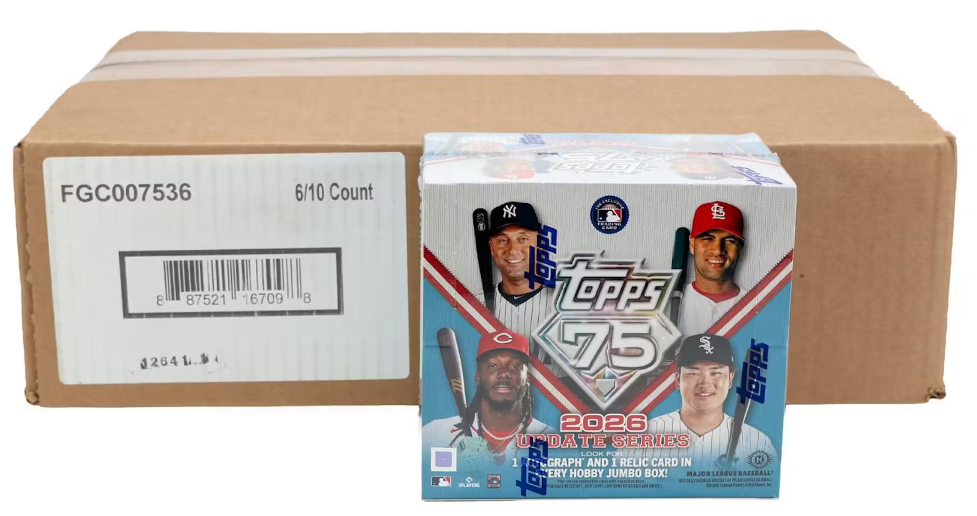 2026 Topps Update Series Baseball Hobby Jumbo 6-Box Case