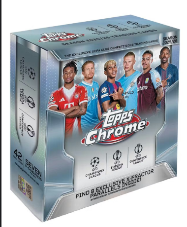2025/26 Topps Chrome UEFA Club Competitions Soccer Mega Box