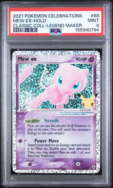 2021 POKEMON CELEBRATIONS CLASSIC COLLECTION #88 MEW EX-HOLO CLASSIC COLL-LEGEND MAKER PSA 9