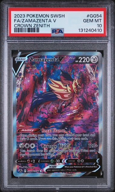 2023 POKEMON SWORD AND SHIELD CROWN ZENITH #GG54 FA/ZAMAZENTA V CROWN ZENITH PSA 10