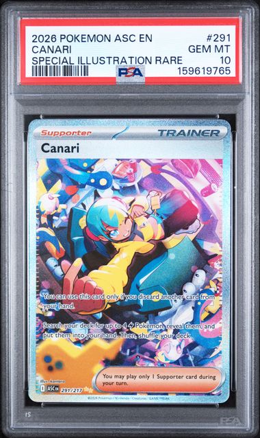 2026 POKEMON ASC EN-ASCENDED HEROES #291 CANARI SPECIAL ILLUSTRATION RARE PSA 10