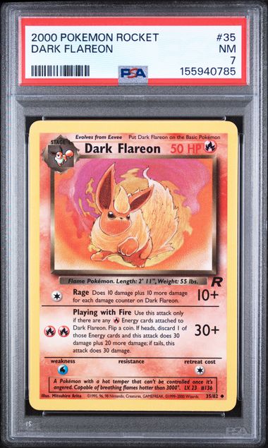 2000 POKEMON ROCKET #35 DARK FLAREON PSA 7