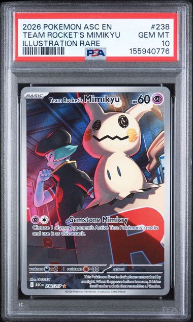 2026 POKEMON ASC EN-ASCENDED HEROES #238 TEAM ROCKET'S MIMIKYU ILLUSTRATION RARE PSA 10