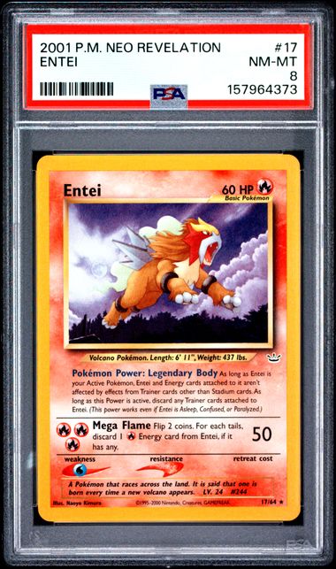 2001 POKEMON NEO REVELATION #17 ENTEI PSA 8