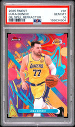 2025 Topps Finest #81 Luka Doncic Oil Spill Refractor graded PSA 10